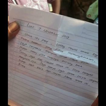 Ini Surat Wasiat Menyayat Hati Dari Orang Tua Bayi Yang Dibuang Di Bekasi