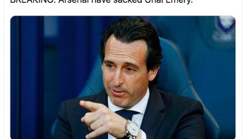 Media sosial ramai dengan bahasan pemecatan Emery. Foto: istimewa
