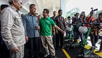 Selain motor, ada berbagai produk transportasi lainnya yang turut dipamerkan dalam ajang tersebut. Salah satunya adalah skuter listrik.