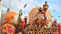 Macys Thanksgiving Day Parade kembali digelar di pusat Kota New York, Amerika Serikat, pada Kamis (28/11/2019) waktu setempat. Theo Wargo/Getty Images.