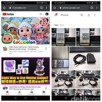 Google Photos dan YouTube yang dibuka lewat browser