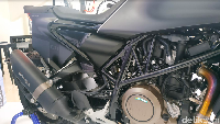PT Premium Motorindo Abadi (PMA) sebagai Agen Tunggal Pemegang Merek sebelumnya sudah mengeluarkan Husqvarna Vitpilen 701 pada IIMS 2019 lalu, berbeda dengan Vitpilen bergaya Cafe Racer, Svartpilen ini merupakan motor bergaya scrambler untuk Streetbikes.Foto: Ridwan Arifin/detikOto