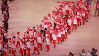 Defile atlet Indonesia mendapat jatah nomor tiga dalam kemeriaah pembukaan SEA Games 2019.