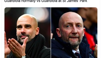 Guardiola yang tak berdaya di kandang Newcastle. Foto: istimewa