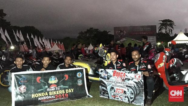 Pemilik motor Honda asal Aceh hadir di acara Honda Bikers Day 2019 di Ambarawa, Jawa Tengah.