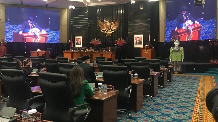 Anies Baswedan sampaikan pidato di DPRD DKI Jakarta (Arief Ikhsanudin-detikcom)