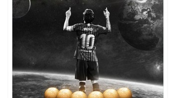 Ilustrasi kehebatan Messi yang beredar di linimasa. Foto: istimewa