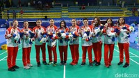 Gregoria Mariska Tunjung dkk meraih medali perak setelah kalah 1-3 dari Thailand.