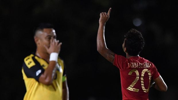 Osvaldo Haay mencetak hattrick ke gawang Brunei.