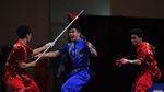 Aksi Wushu Beregu Putra yang Berbuah Emas