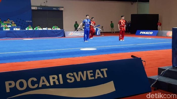 Wushu menambah emas lagi untuk Indonesia di SEA Games 2019. (Foto: Mercy Raya/detikSport) Wushu menambah emas lagi untuk Indonesia di SEA Games 2019. (Foto: Mercy Raya/detikSport)