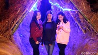 Kawasan hutan pinus seluas lebih kurang 1 hektar tersebut diramaikan dengan sejumlah ornamen natal yang berhiasan cahaya ribuan lampu beraneka warna. Banyak pengunjung yang memanfaatkannya buat foto-foto. (Abdy Febriady/detikcom)