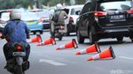 Suasana Uji Coba Penutupan U-Turn Jl Satrio