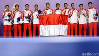 Medali emas ke-14 tersebut berhasil diraih bulutangkis beregu putra Indonesia usai mengalahkan Malaysia 3-1.