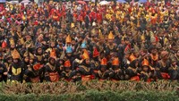Begini potret 2.000 murid sekolah dasar se-Kabupaten Tanah Datar, Minangkabau, Sumatera Barat, saat pecahkan rekor MURI.