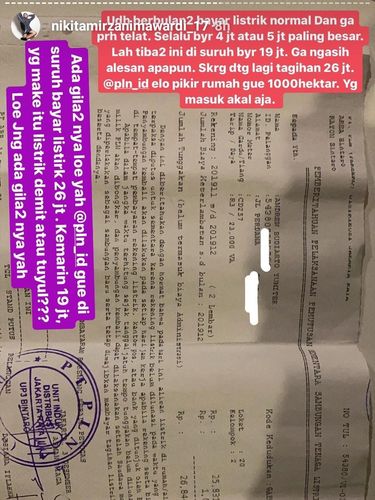 Tagihan Listrik Nikita Mirzani Sampai Rp 26 Juta, Kok Bisa? 