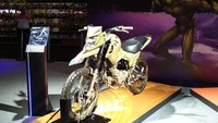 Tokoh Groot juga tak bisa dilepaskan begitu saja dari bagian Marvel. Kali ini Yamaha Brazil menuangkannya ke Crosser ABS yang kental dengan nuansa hijau.  Foto: G1 Globo