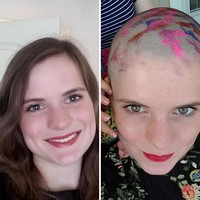 Tahun lalu, wanita ini mencukur rambutnya yang sepanjang pinggang untuk disumbangkan ke rumah sakit dan pusat penelitian kanker. Ia pun percaya diri tampil dengan kepala botak. Foto: Dok. Boredpanda, Instagram, Reddit