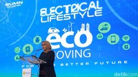 Plt Dirut PLN Sripeni Inten Cahyani memberikan sambutan terkait program trade in motor listrik.