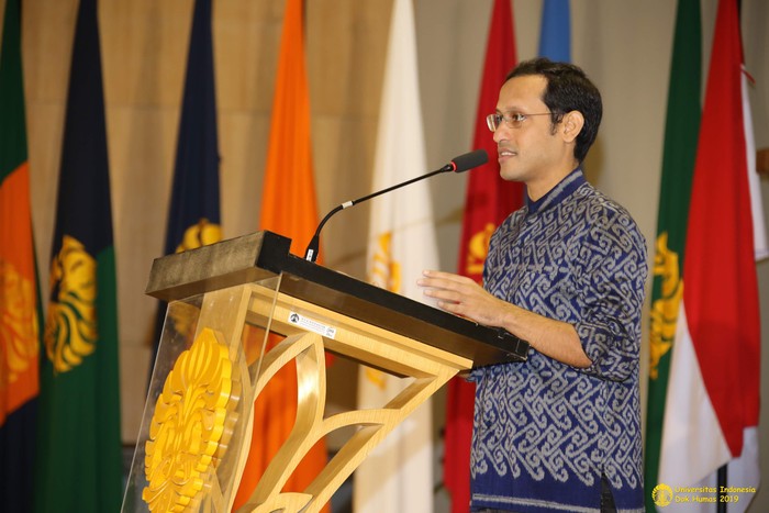 Mendikbud Nadiem Makarim saat Pelantikan Rektor UI