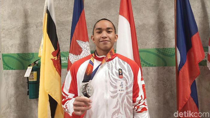 Farrel Tangkas baru bisa menyumbangkan perak di SEA Games 2019. (Foto: Mercy Raya/detikcom) Farrel Tangkas baru bisa menyumbangkan perak di SEA Games 2019. (Foto: Mercy Raya/detikcom)