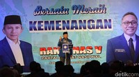 Selain Zulkifli Hasan, Ketua Dewan Kehormatan PAN Amien Rais juga turut memberi sambutan saat hadiri rakernas tersebut.