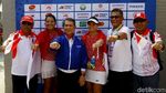 Asyiknya Menteri PUPR Saat Nonton Tenis Indonesia vs Thailand