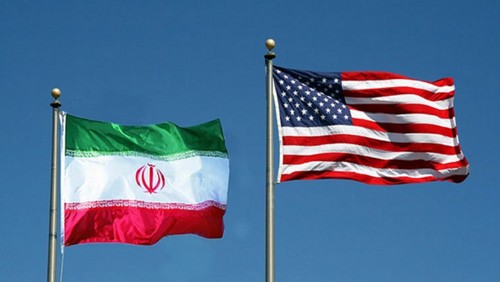 Bendera Iran dan AS
