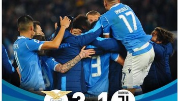Bermain di kandang sendiri, Lazio tampil percaya diri hingga berhasil mengalahkan Juventus yang punya rekor ciamik di Serie A. Foto: Screenshoot