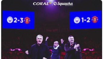 Meski berganti kepelatihan, Pep masih belum menumbangkan United di kandang Etihad. Foto: Screenshoot