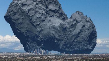 Perbandingan Komet Rosetta dengan kota Los Angeles. Foto: Bored Panda