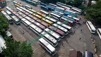 Begini penampakan terkini dari foto udara Terminal Leuwipanjang, Bandung, Jawa Barat, Senin (9/12/2019).