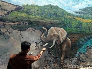 Kreatif! Tembok Lawas di Magelang Dihiasi Lukisan 3D Keren