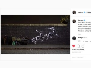 Jelang Natal, Banksy Bikin Mural di Samping Pengemis
