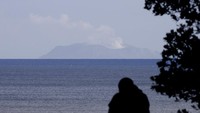 Pulau Putih atau White Island yang terletak 50 kilometer dari daratan utama Selandia Baru, diketahui kerap dikunjungi turis. Mark Baker/AP Photo.