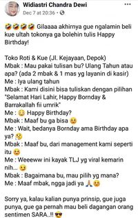 Viral! Toko Kue di Depok Ini Tolak Tulis 'Happy Birthday' pada Kue