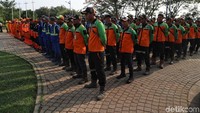 Sebanyak 300 personel mengikuti apel siaga banjir.