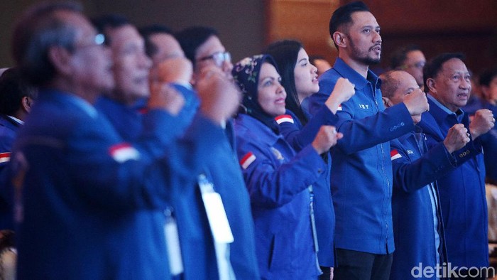 Ketua Umum Partai Demokrat Susilo Bambang Yudhoyono (SBY) menyampaikan pidato refleksi akhir tahun di JCC, Jakarta, Rabu (11/12/2019).