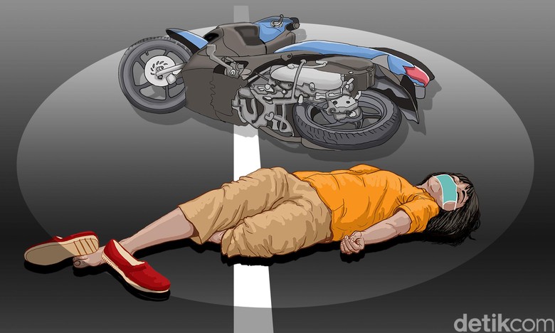 Kecelakaan motor, tabrakan motor, jatuh dari motor Poster