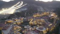Seperti yang sudah diumumkan, ada berbagai fasilitas yang disediakan oleh Yangdok Hot Spring Cultural Recreation Center.  (KCNA/AFP)