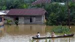 Banjir di Kampar Riau Dilihat dari Udara