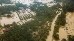 Banjir di Kampar Riau Dilihat dari Udara