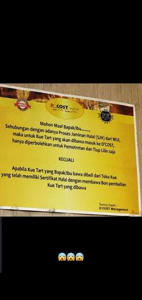 Heboh D'Cost Larang Pengunjung Santap Kue Ultah Tanpa Sertifikat Halal