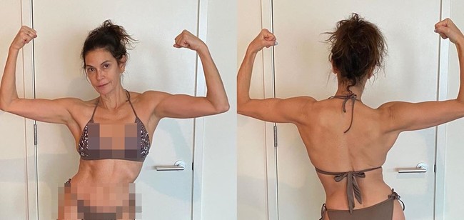 Dia memamerkan otot-ototnya di akun Instagramnya baru-baru ini. Teri mengatakan bahwa dia baru saja menyelesaikan tantangan fitnes selama delapan minggu sehingga mendapatkan tubuh yang lebih bugar. Tantangan tersebut mampu ia selesaikan bertepatan dengan ulang tahunnya ke-55.  Foto: dok. Instagram @officialterihatcher