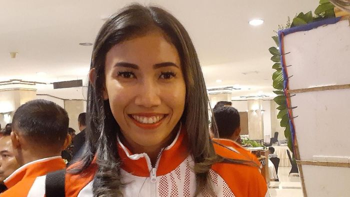 Emilia Nova girang usai bonus SEA Games 2019 ditetapkan naik. (Foto: Adhi Prasetya) Emilia Nova girang usai bonus SEA Games 2019 ditetapkan naik. (Foto: Adhi Prasetya)