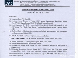 DPP PAN Rekomendasikan Mumtaz Rais Jadi Calon Bupati Sleman