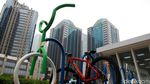 Parkir Sepeda Mejeng di Sepanjang Stasiun MRT Sudirman