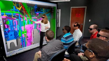 Dalam merancang kapal induk ini, para insinyur memanfaatkan model 3D virtual sehingga seolah-olah dirancang secara nyata. Foto: Screenshot via U.S. Navy