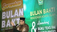 Kementerian agama meluncurkan buku teks pendidikan agama Islam dan budi pekerti 2019.