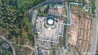  Masjid Agung Karimun dibangun pada tahun 2003 dengan luas bangunan mencapai 2.500 meter persegi (Foto: Wirsad Hafiz/detikcom)
